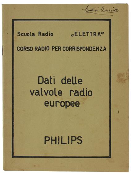 Dati Delle Valvole Radio Europee - copertina