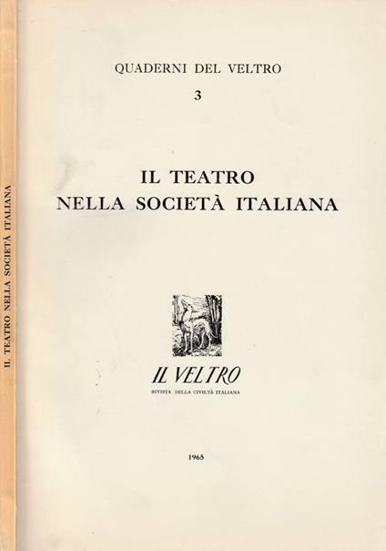 Il teatro nella società italiana - copertina