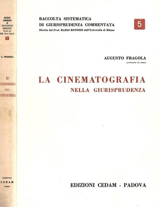 La cinematografia nella giurisprudenza - Augusto Fragola - copertina