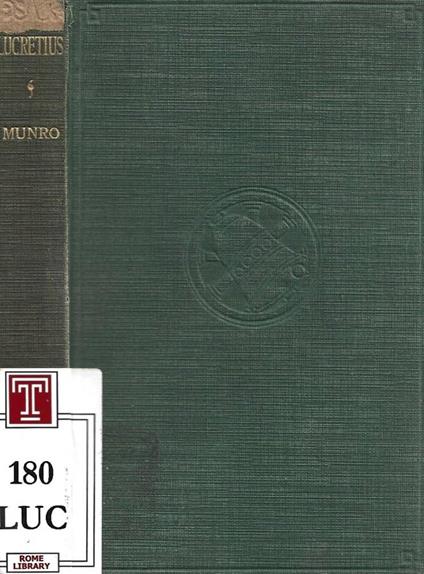 Lucretius. On the Nature of Things - copertina