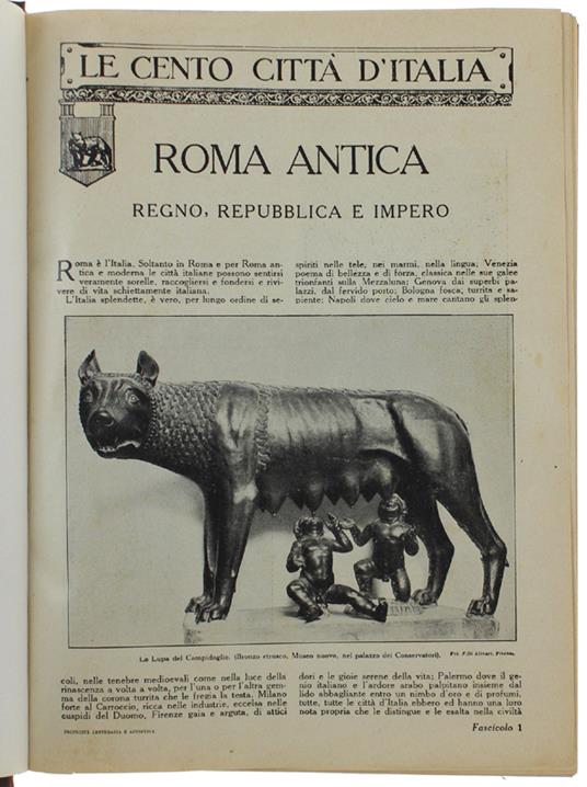 Le CENTO CITTA' D'ITALIA. 2a edizione [Raccolta dal n. 1 al n. 80] - Sonzogno, - 1920 - copertina