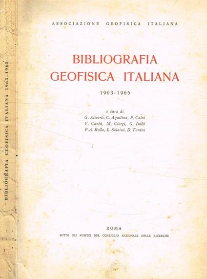 Bibliografia geofisica italiana 1963-1965 - copertina