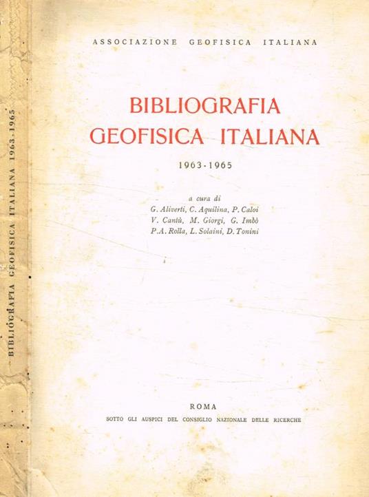Bibliografia geofisica italiana 1963-1965 - copertina
