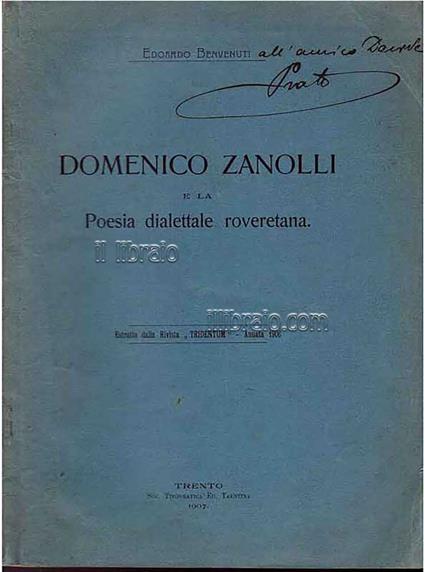 Domenico Zanolli e la poesia dialettale roveretana - copertina