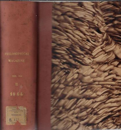 The philosophical magazine Vol. XI VIII series 1965 january-june - copertina