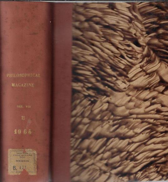The philosophical magazine Vol. XI VIII series 1965 january-june - copertina