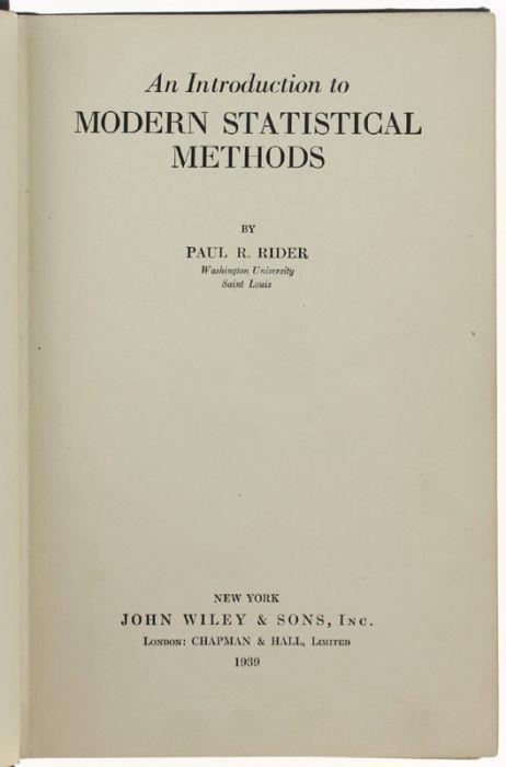 An Introduction To Modern Statistical Methods - copertina