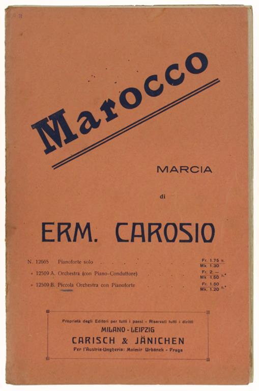 Marocco. Marcia. Piccola Orchestra Con Pianoforte - copertina