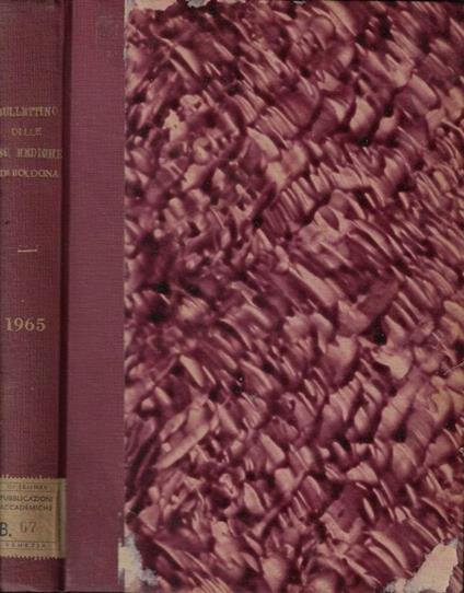 Bullettino delle Scienze Mediche  Anno 1965 - copertina