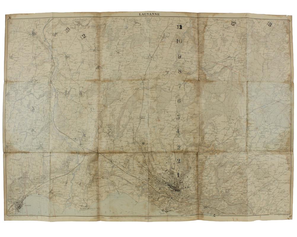 Place D'Armes De Lausanne - 1:25.000. Atlas Topographique De La Suisse. Report Sur Pierre