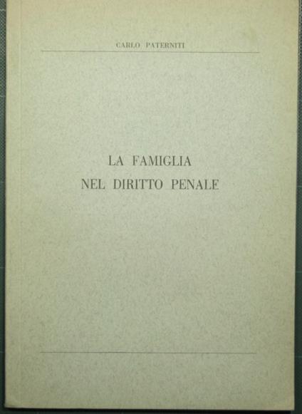 La famiglia nel diritto penale - copertina