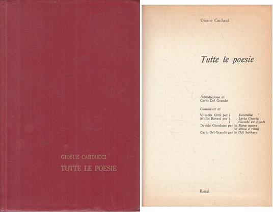 Tutte Le Poesie - Giosuè Carducci - copertina