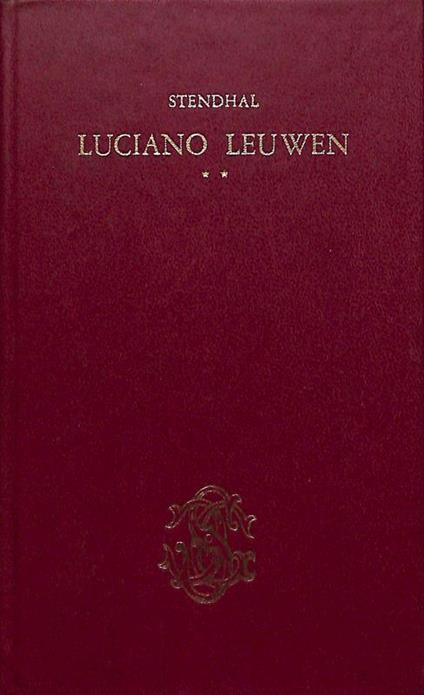 Luciano Leuwen. Vol.2 - Stendhal - copertina