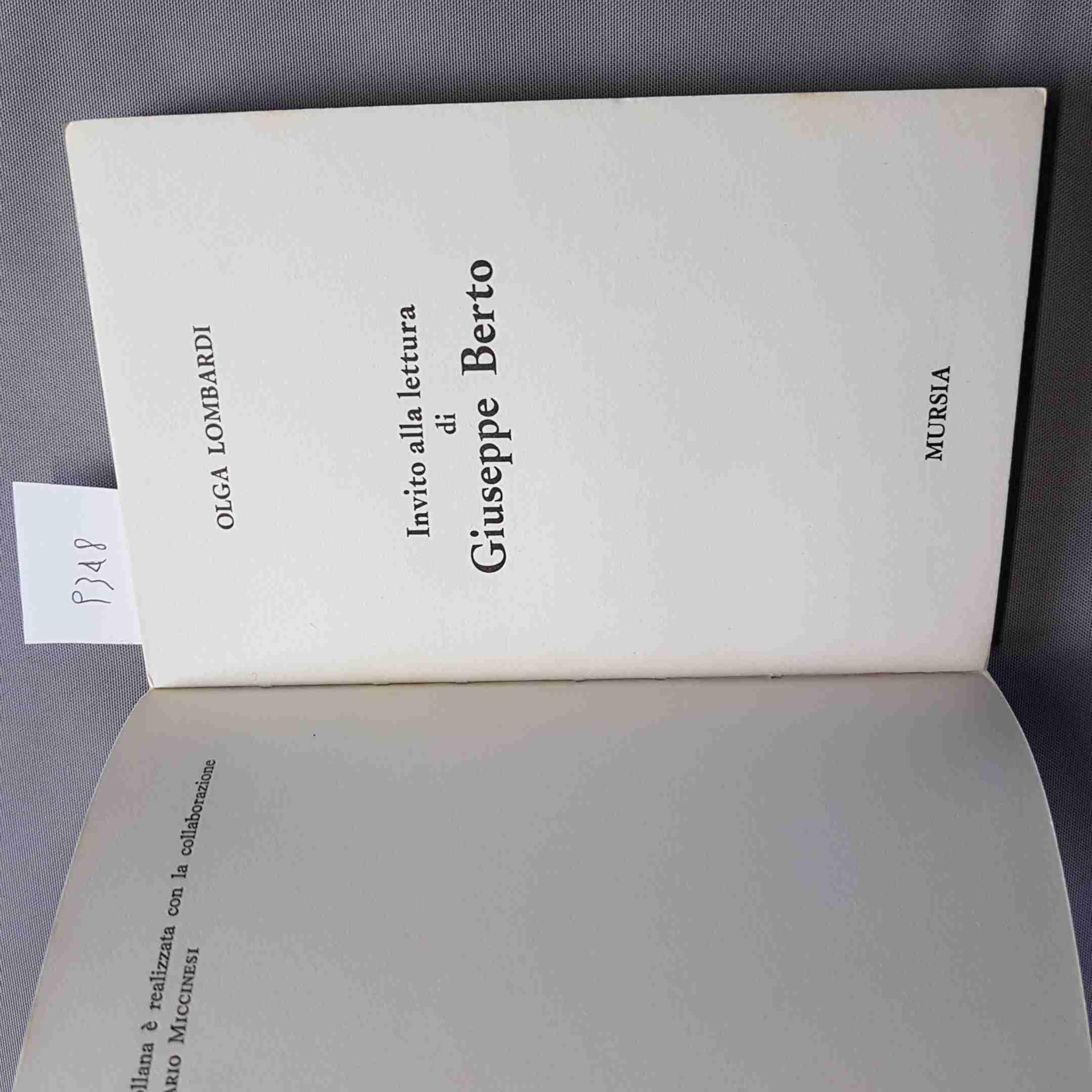 Invito Alla Lettura Di Berto Olga Lombardi