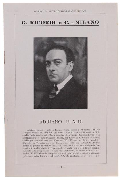 Adriano Lualdi - copertina
