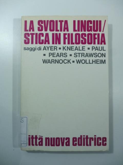 La svolta linguistica in filosofia - copertina