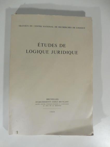 Etudes de logique juridique - copertina