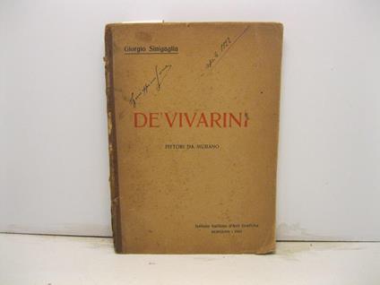 De' Vivarini. Pittori da Murano - copertina