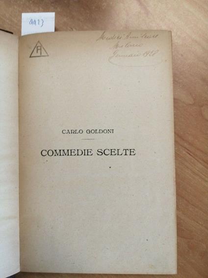 Carlo Goldoni - Commedie Scelte - Vol. 1 - Sonzogno - 1925 - Carlo Goldoni - copertina