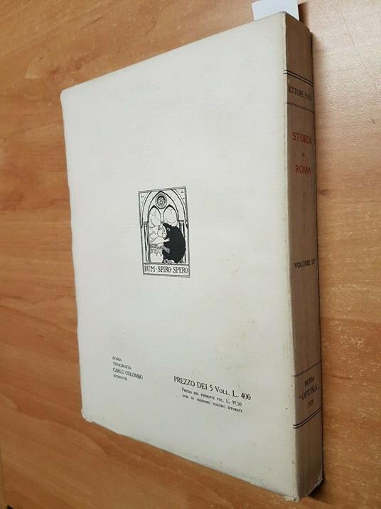 Storia Di Roma Dalle Origini All'Inizio Delle Guerre Puniche Iv-1928 Pais - Ettore Pais - copertina