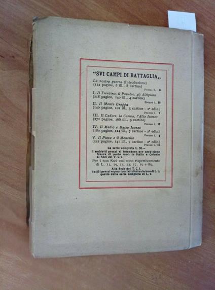 Sui Campi Di Battaglia - La Nostra Guerra 1930 Touring - copertina