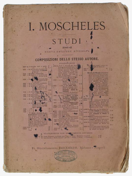 Studi Per Pianoforte O Lezioni Di Perfezionamento Destinate Agli Allievi Avanzati Contenenti Una Serie Di 24 Pezzi Caratteristici Nei Differenti Toni Maggiori E Minori... 35443 - Libro Ii (Dal N° 13 Al N° 24) - Moscheles I - copertina
