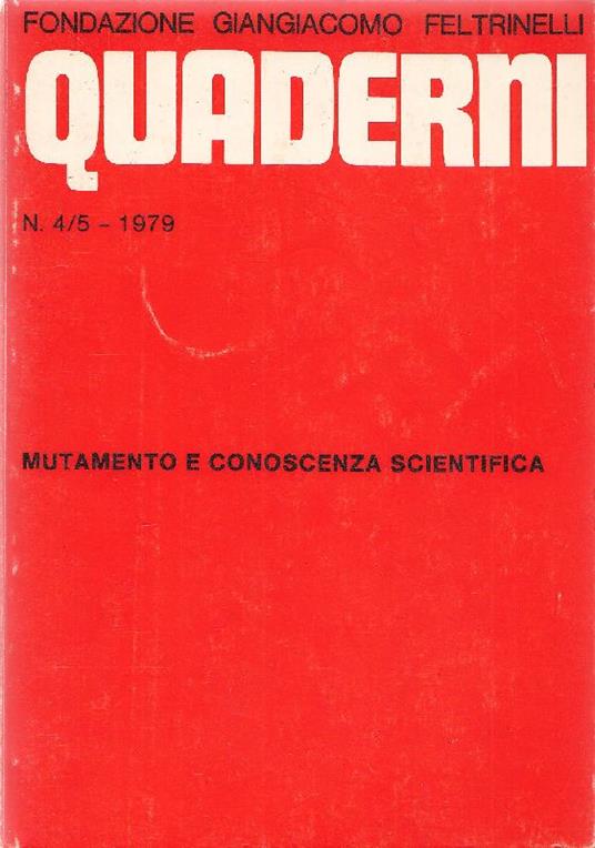 Mutamento e conoscenza scientifica - copertina