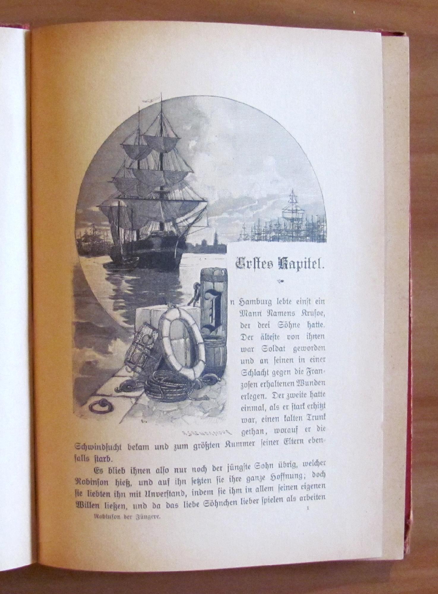 Robinson Crusoe, 1899 Cromolito Di Flashar