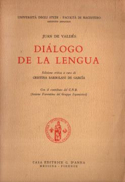 Dialogo de la lengua - Juan de Valdés - copertina