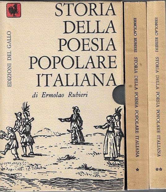 Storia della poesia popolare italiana (Due volumi in cofanetto) - Ermolao Rubieri - copertina