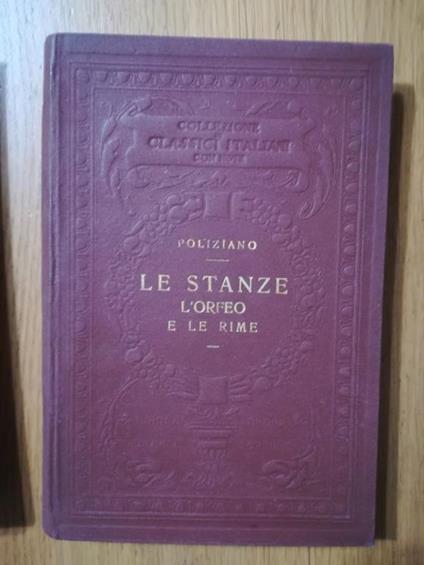 Le stanze L'Orfeo e le rime - Angelo Poliziano - copertina