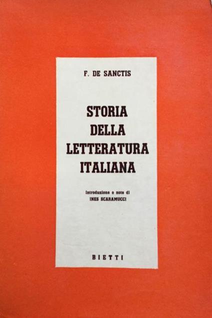 Storia della letteratura italiana - Francesco De Sanctis - copertina