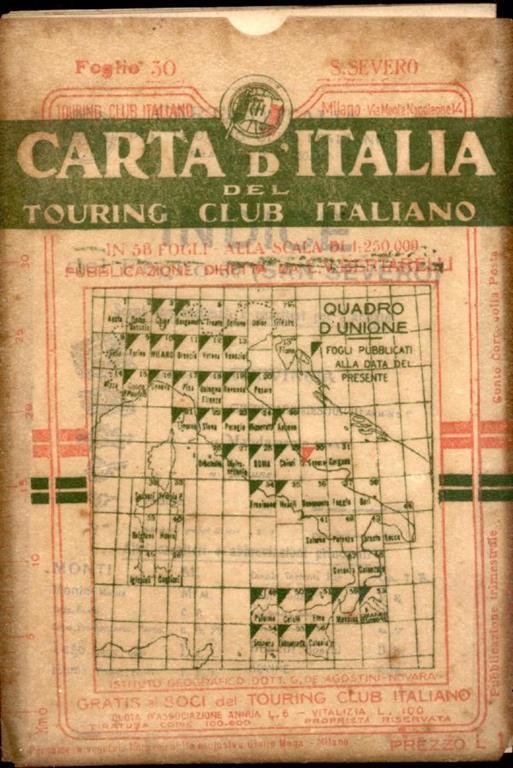 San Severo Carta d'Italia del Touring Club Italiano con indice dei luoghi - copertina