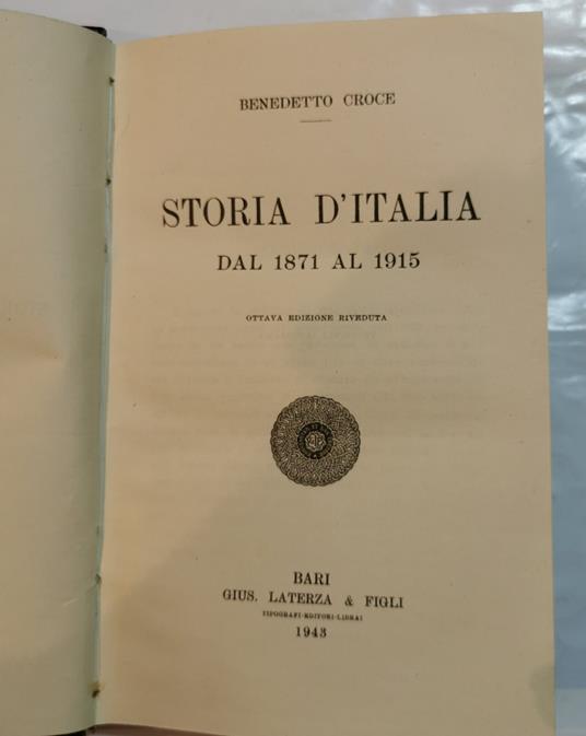 Storia d'Italia dal 1871 al 1915 - Benedetto Croce - copertina