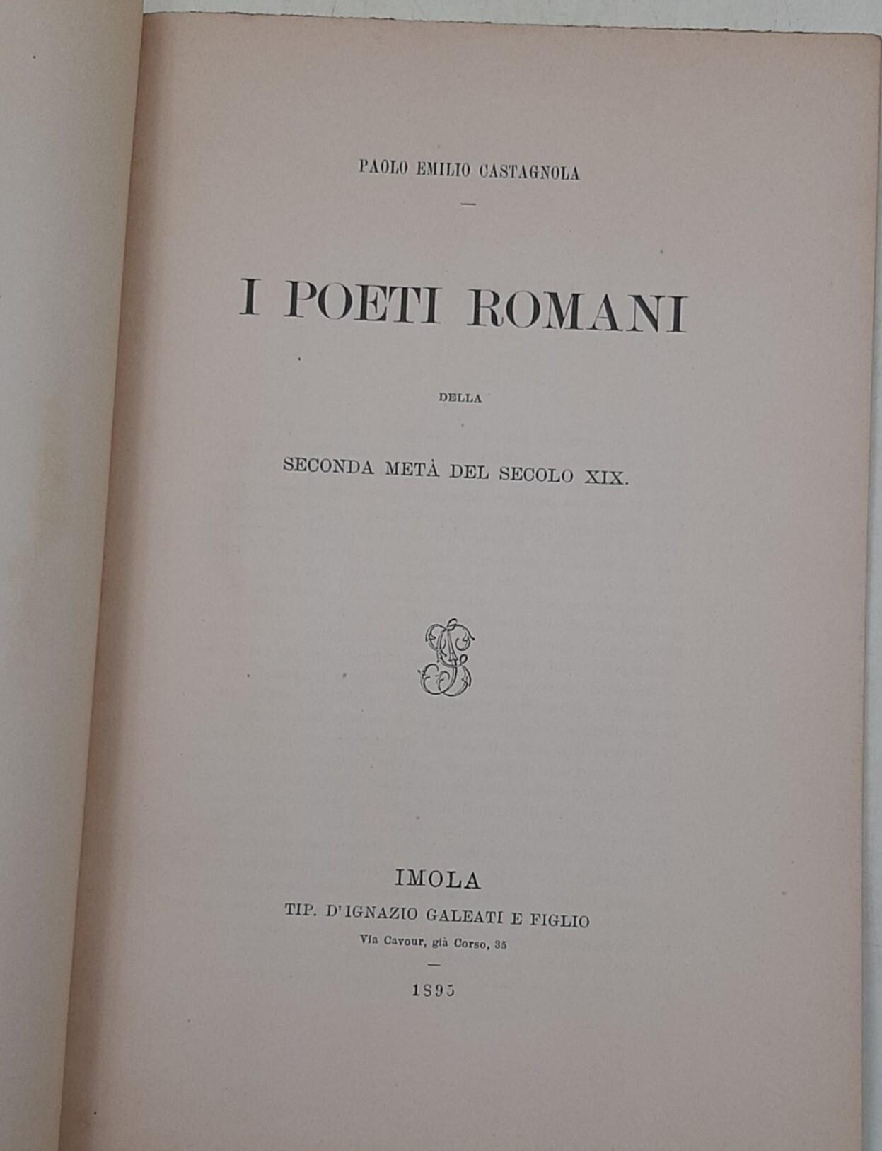 I poeti romani della seconda metà del secolo XIX