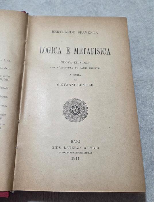 Logica e metafisica - copertina