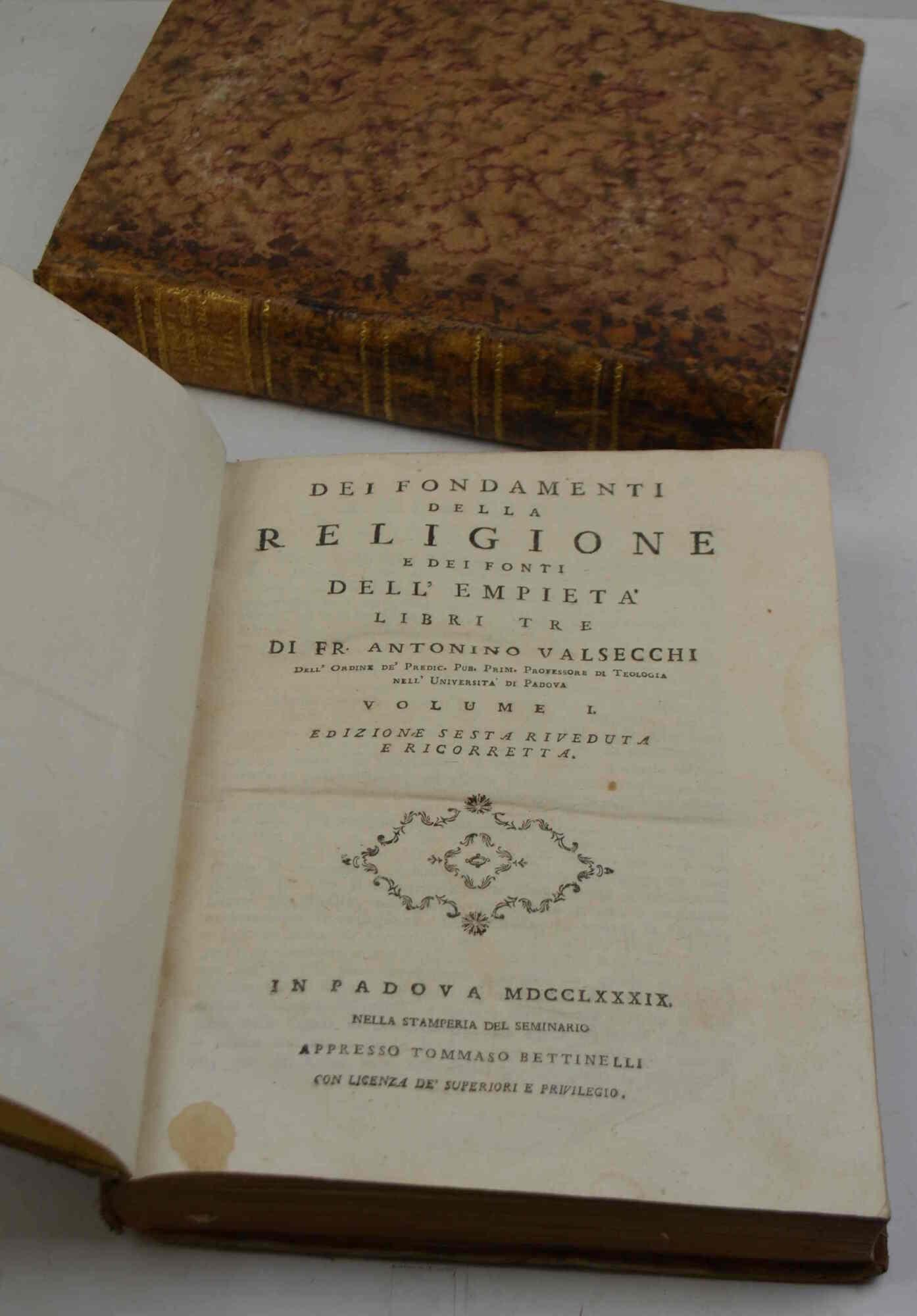 Dei fondamenti della religione e dei fonti dell'empietà libri tre... Edizione sesta riveduta e corretta