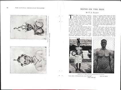 Notes on the Ekoi - P.A. Talbot. Da National Geographic 1912 - copertina