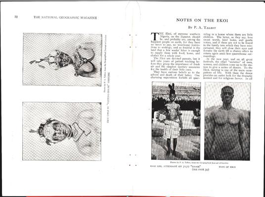 Notes on the Ekoi - P.A. Talbot. Da National Geographic 1912 - copertina