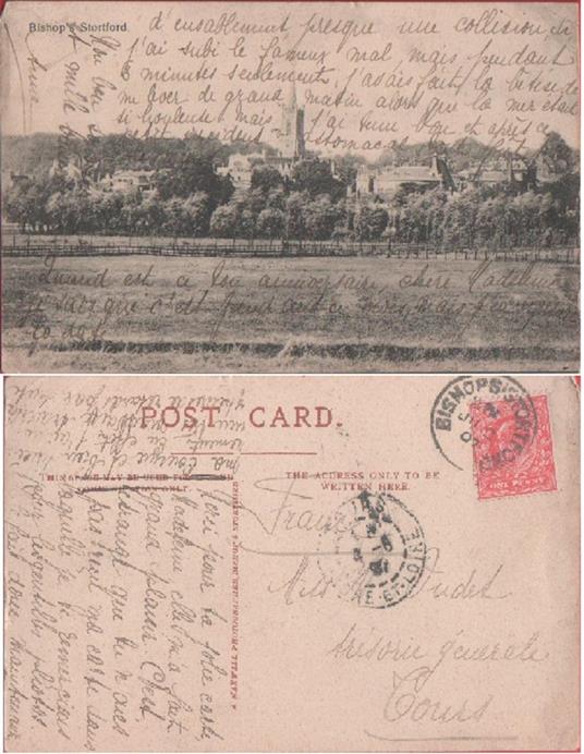 Bishop's Stortford . Viaggiata 1907 - copertina