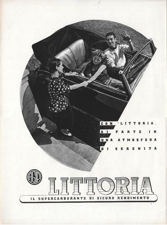 AGIP Littoria. Il supercaburante di sicuro rendimento. Advertising 1937 - Aa.vv. - copertina