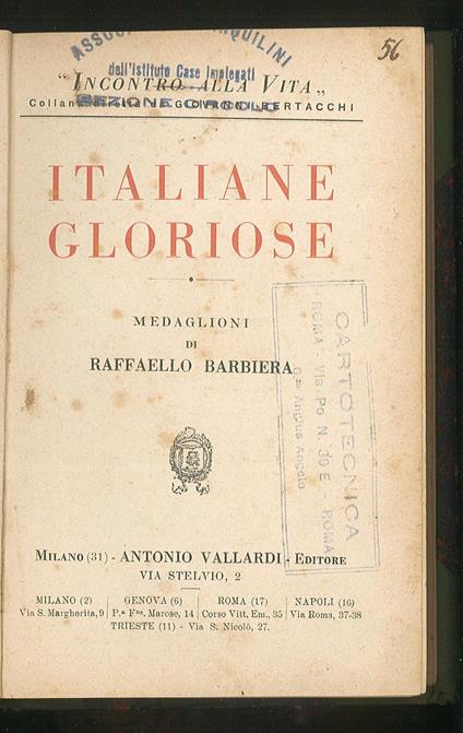 Italiane gloriose - Raffaello Barbiera - copertina