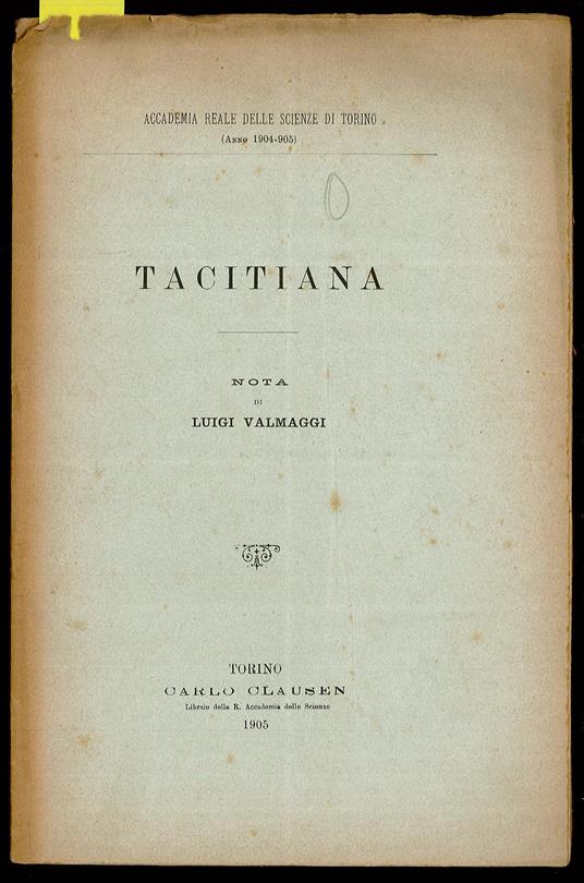 Tacitiana - copertina