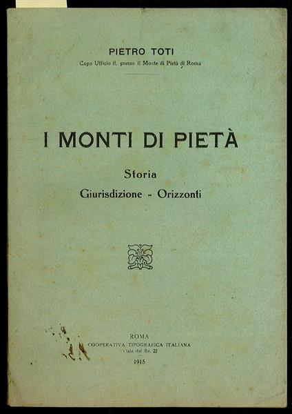 I Monti di Pietà - copertina