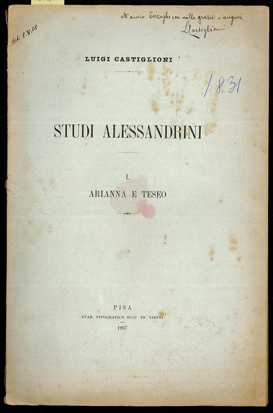 Studi Alessandrini - Luigi Castiglioni - copertina