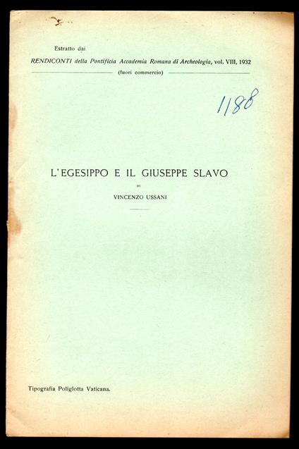 L'Egesippo e il Giuseppe slavo - copertina