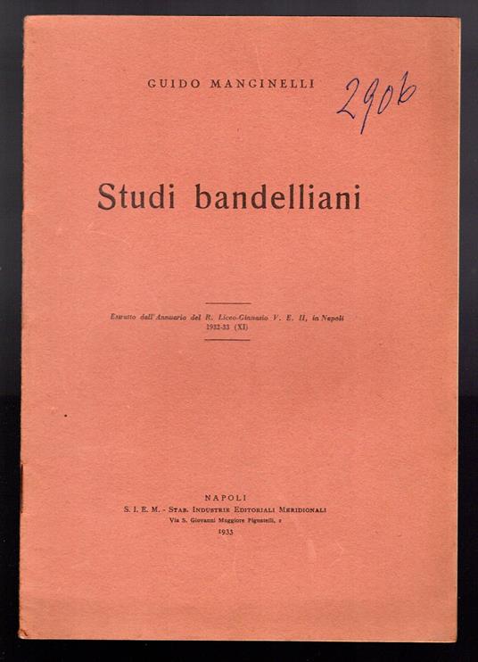 Studi Bandelliani - copertina