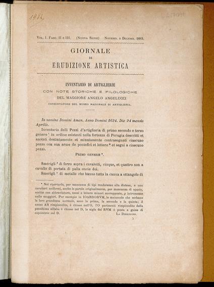 Inventario di artiglierie - Angelo Angelucci - copertina
