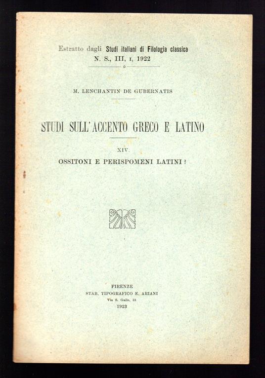 Ossitoni e perispomeni latini? - copertina