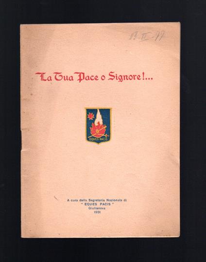 La tua Pace o Signore! - copertina